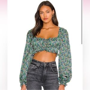 For Love & Lemons Alisa Floral Crop Top
